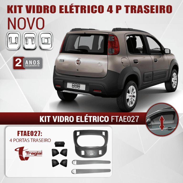 Kit Vidro El Trico Sistema Antiesmagamento Fiat Novo Uno Way